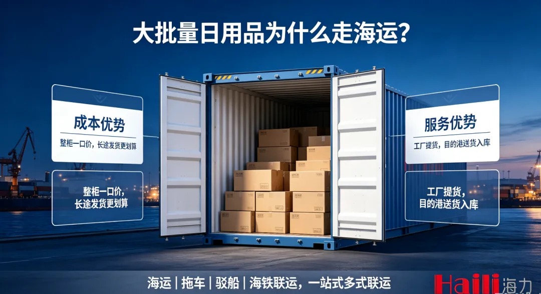 大批量日用品跨区域发货，为什么越来越多企业优先选择海运？