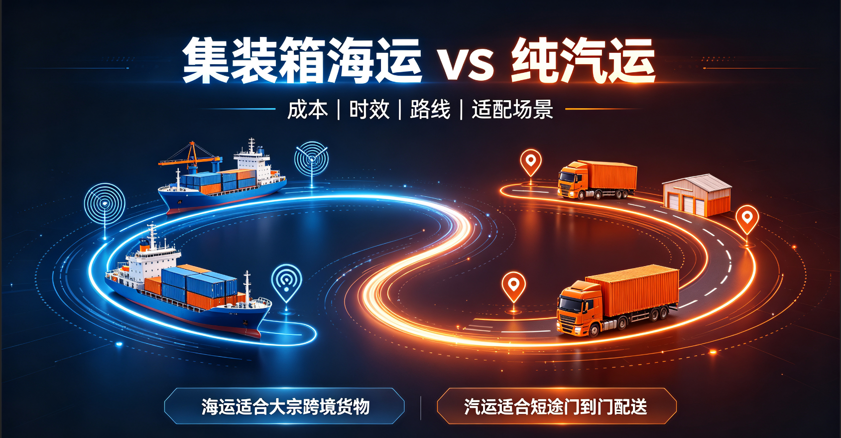 集装箱海运 vs 纯汽运